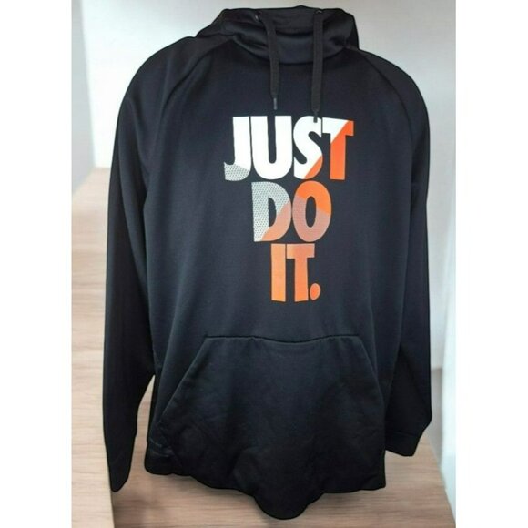 Nike Dri-Fit XXL Black Hoodie With "Just Do It." Graphic - Picture 1 of 8